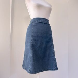 Halogen Dark Denim Knee Length Skirt